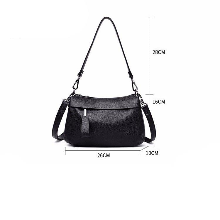 Litchi Texture Retro PU Multi-layer Messenger Bag Single Shoulder Bag Ladies Handbag (White)