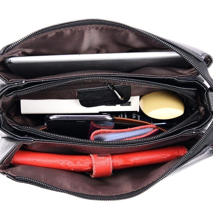 Litchi Texture Retro PU Multi-layer Messenger Bag Single Shoulder Bag Ladies Handbag (White)
