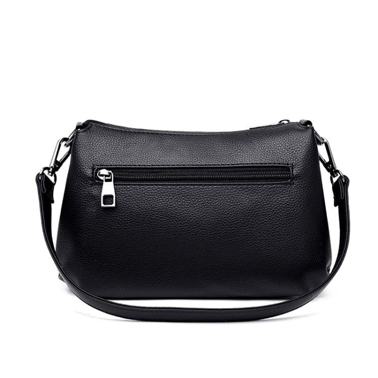 Litchi Texture Retro PU Multi-layer Messenger Bag Single Shoulder Bag Ladies Handbag (White)