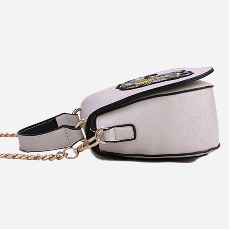 Embroidery Elephant Pattern Casual Shoulder Bag Ladies Handbag Messenger Bag (Blue)