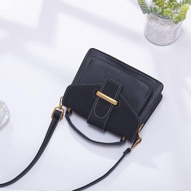 Double Strap Casual Shoulder Bag Ladies Handbag Messenger Bag (Light Brown)