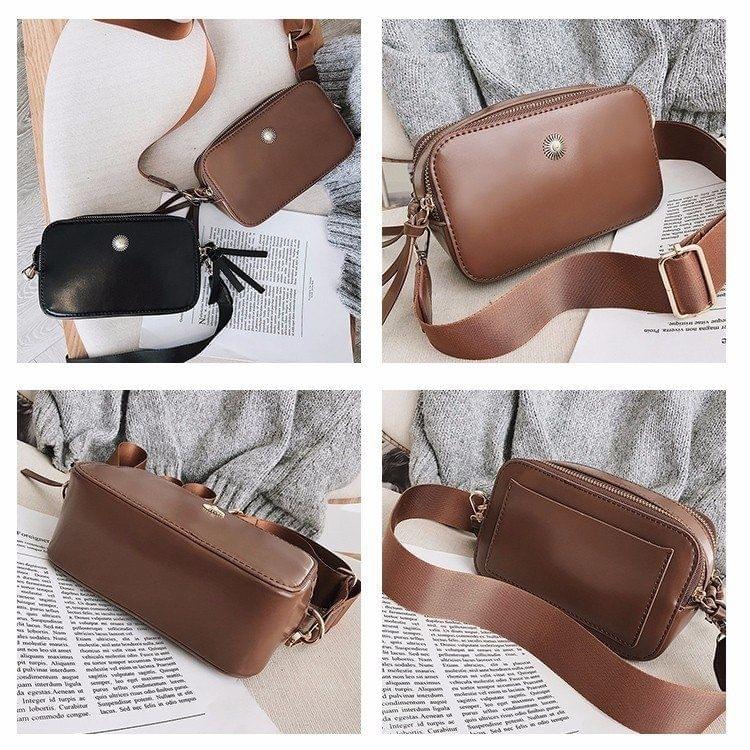 Small Square Bag Single Shoulder Bag Ladies Handbag Messenger Bag (Cofee)