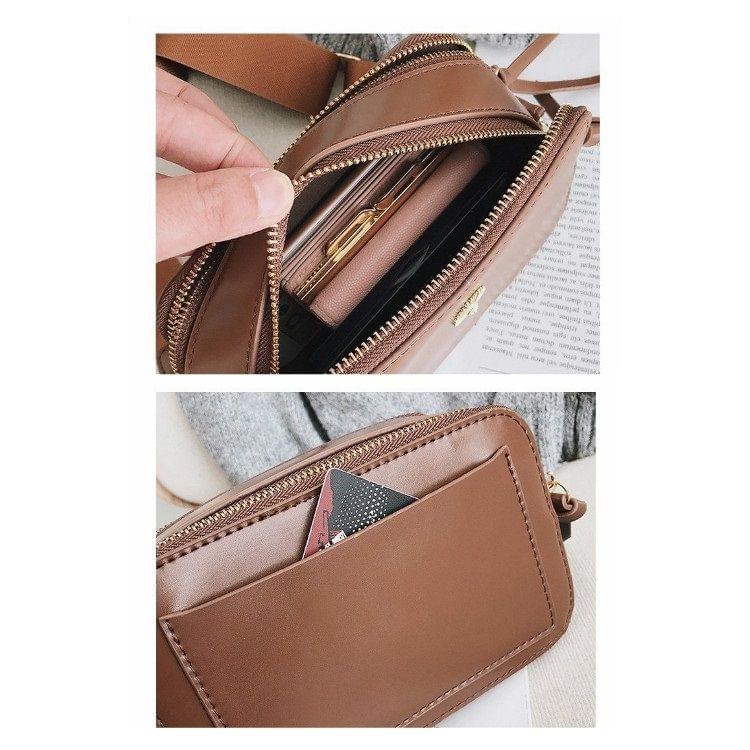 Small Square Bag Single Shoulder Bag Ladies Handbag Messenger Bag (Cofee)