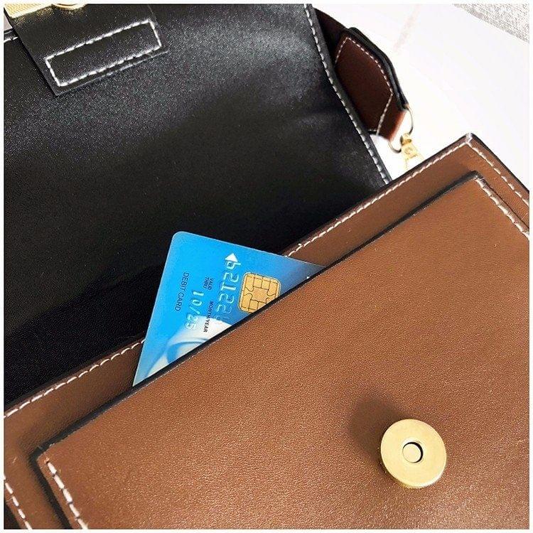 Magnetic Buckle PU Leather Single Shoulder Bag Ladies Handbag Messenger Bag (Brown)