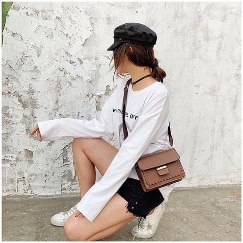 Magnetic Buckle PU Leather Single Shoulder Bag Ladies Handbag Messenger Bag (Brown)
