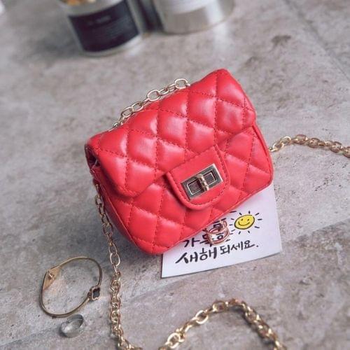 Children Crossbody Coin Tote Bag Purse Small Mini Square Bags(Red)