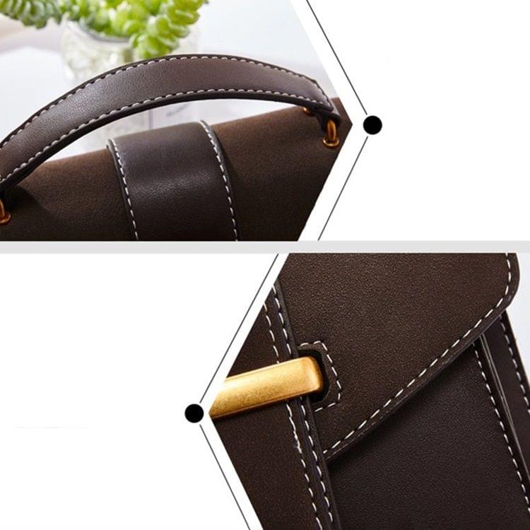 Double Strap Casual Shoulder Bag Ladies Handbag Messenger Bag (Coffee)