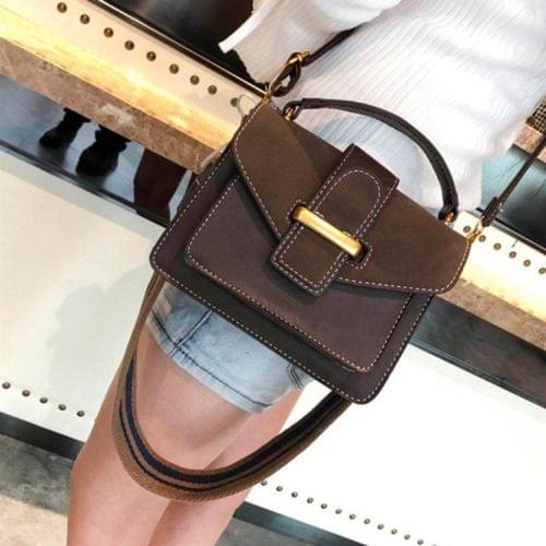 Double Strap Casual Shoulder Bag Ladies Handbag Messenger Bag (Coffee)