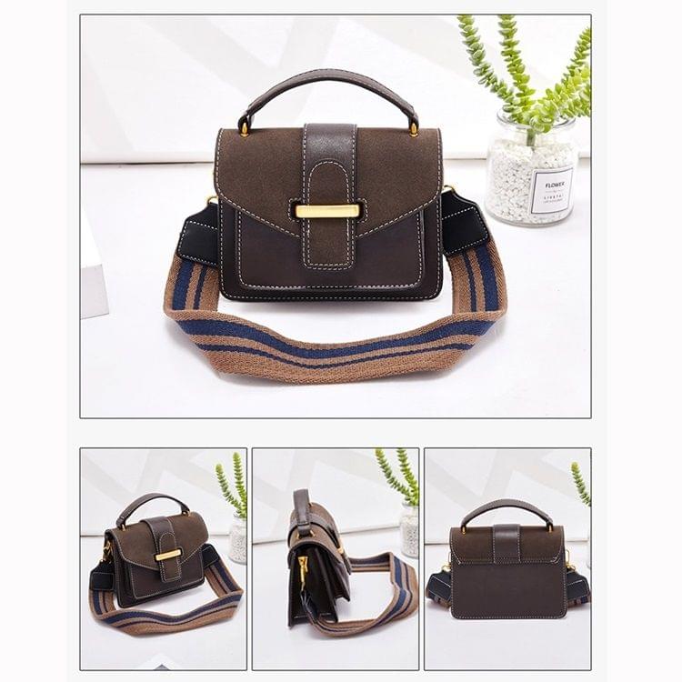 Double Strap Casual Shoulder Bag Ladies Handbag Messenger Bag (Coffee)
