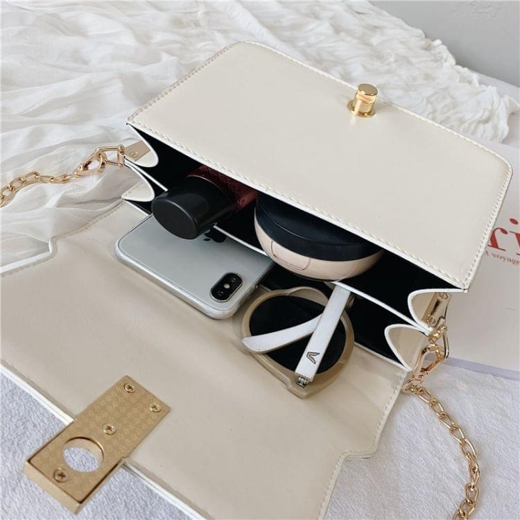 Lock Buckle Glitter PU Leather Single Shoulder Bag Ladies Handbag Messenger Bag (Pink)
