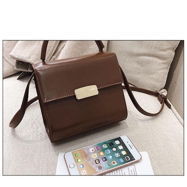 Solid Color Fresh Small Square Bag Casual Shoulder Bag Ladies Handbag (Brown)