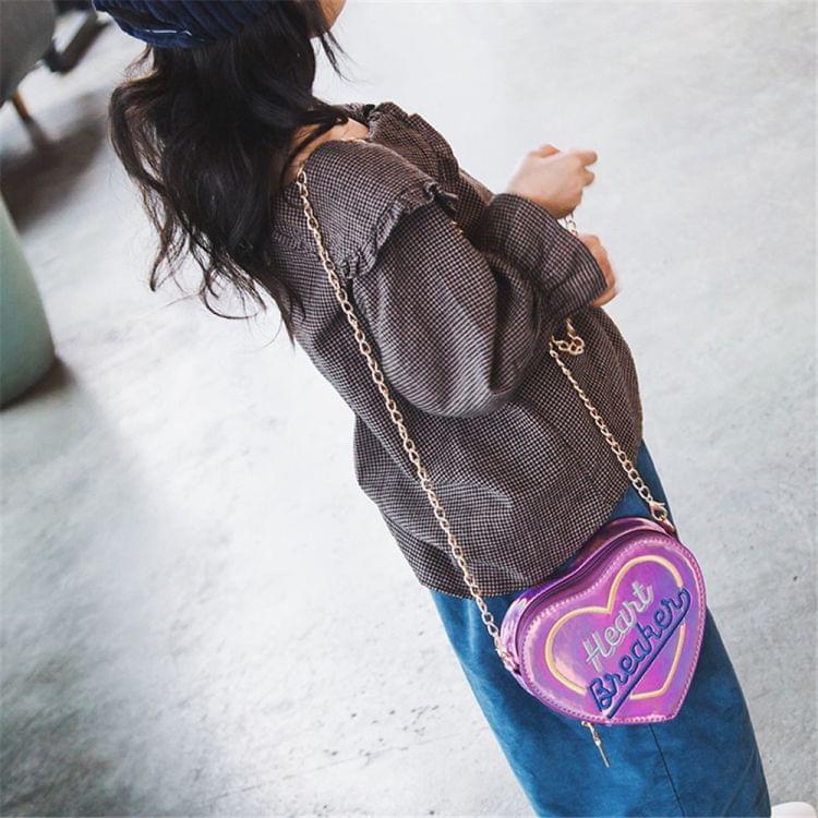 Women Handbags Design Letter Heart-Shape Handbag Shoulder Bag New Multi Colors Mini Messenger Bag(Pink)