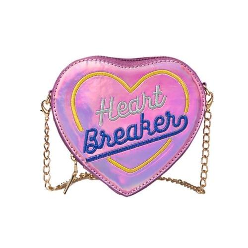 Women Handbags Design Letter Heart-Shape Handbag Shoulder Bag New Multi Colors Mini Messenger Bag(Pink)