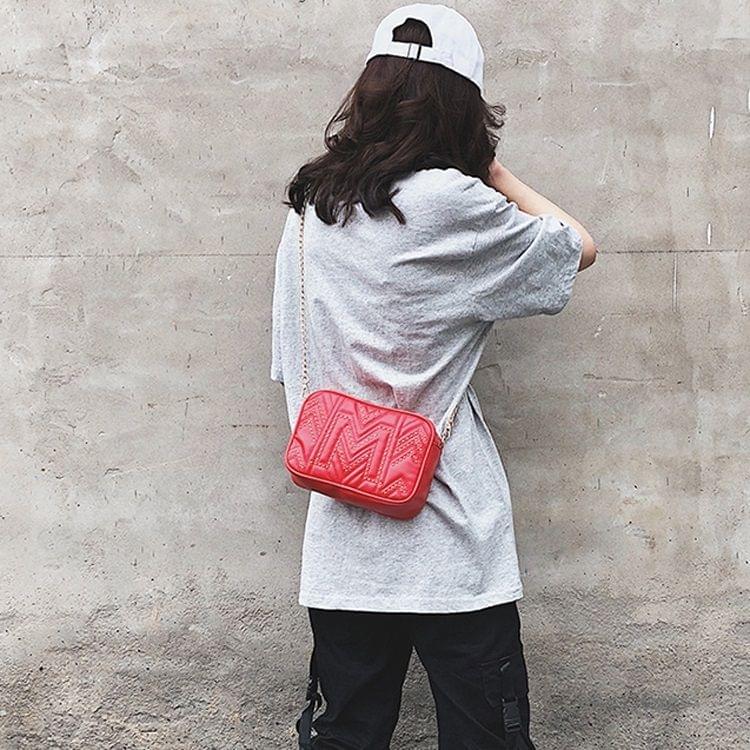 Rivet PU Leather Chain Single Shoulder Bag Waist Bag Messenger Bag (Red)