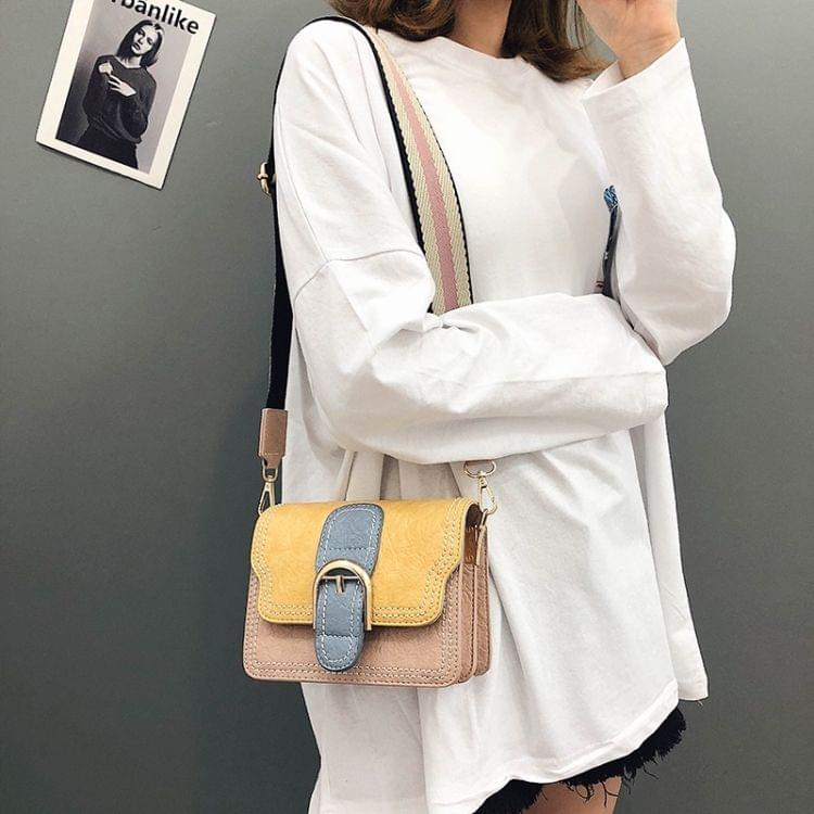 Leisure PU Shoulder Bag Matching Color Ladies Handbag Messenger Bag (Blue)