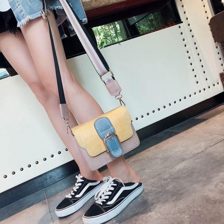 Leisure PU Shoulder Bag Matching Color Ladies Handbag Messenger Bag (Blue)