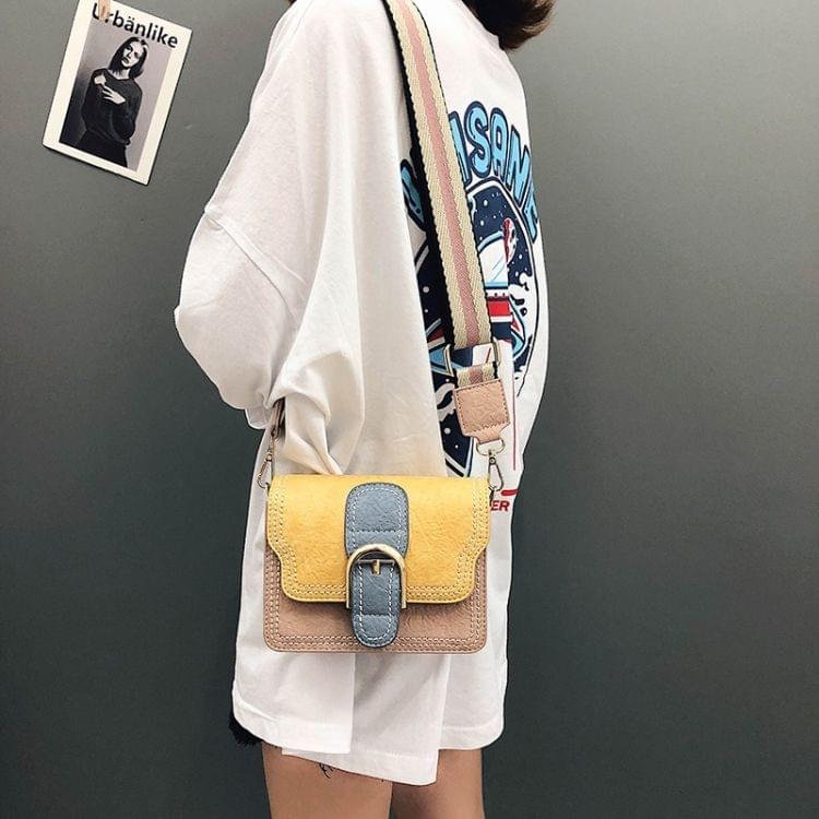 Leisure PU Shoulder Bag Matching Color Ladies Handbag Messenger Bag (Blue)