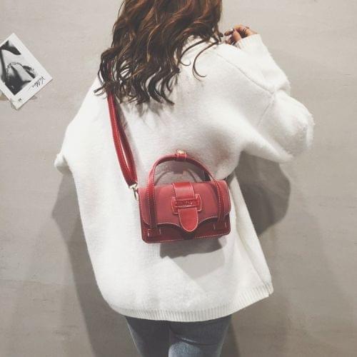 Big Belt Buckle Fahion PU Leather Shoulder Bag Ladies Handbag Messenger Bag (Red)
