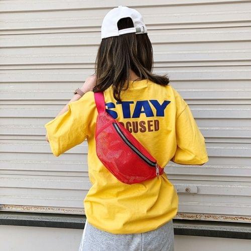 Fashion Mesh Single Shoulder Bag Zipper Messenger Bag Sports Waist Chest Bag (Red)