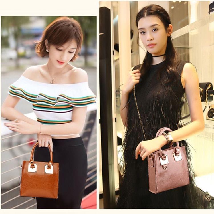 Leisure Fashion Oil Wax Cowhide Leather Shoulder Messenger Bag Handbag (Purple)