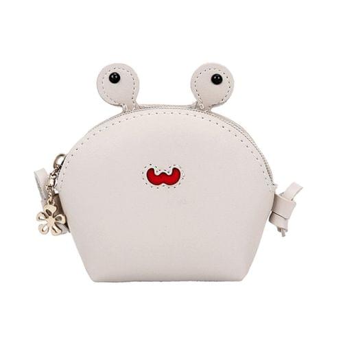 Baby Girl Crossbody Bag Mini Crab Small Zipper Cute for Money Coin Bag(Beige)
