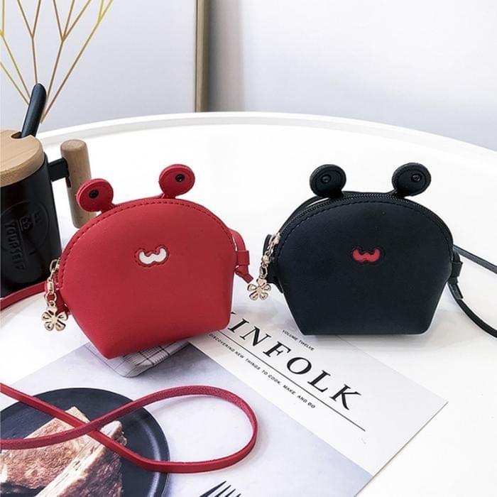 Baby Girl Crossbody Bag Mini Crab Small Zipper Cute for Money Coin Bag(Beige)