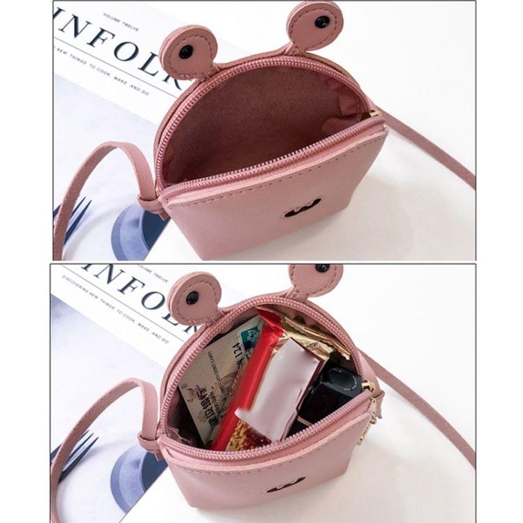 Baby Girl Crossbody Bag Mini Crab Small Zipper Cute for Money Coin Bag(Beige)