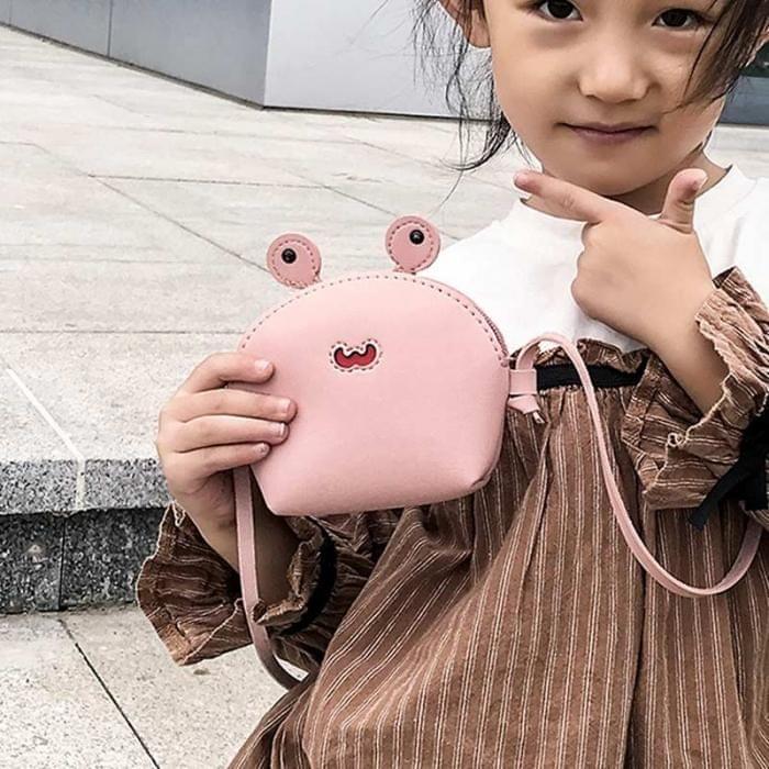 Baby Girl Crossbody Bag Mini Crab Small Zipper Cute for Money Coin Bag(Beige)