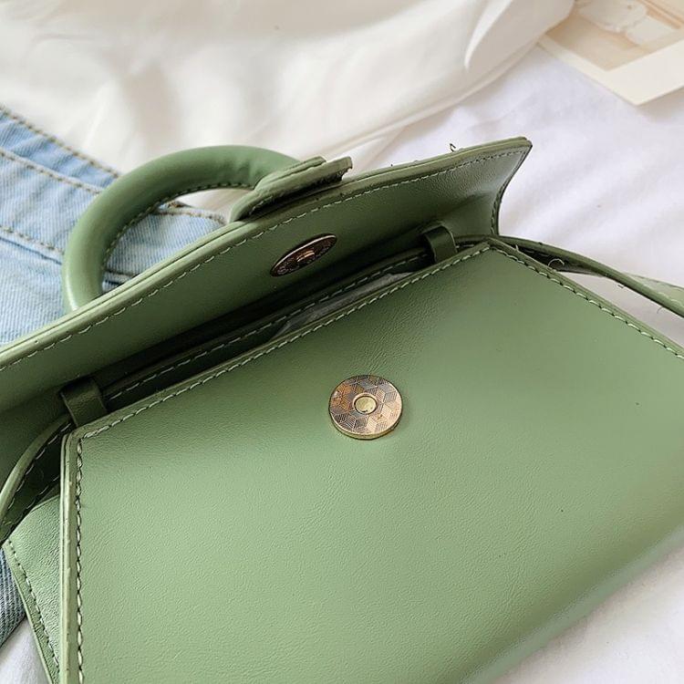 Big Ring Handle PU Leather Single Shoulder Bag Ladies Handbag Messenger Bag (White)