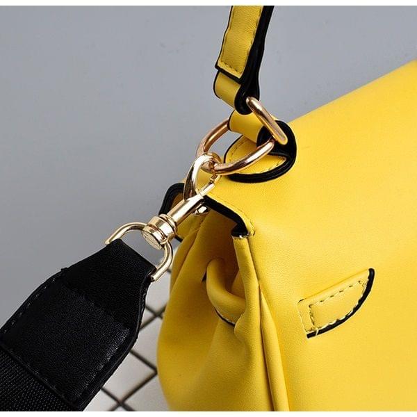 Smiling Face Casual Shoulder Bag Messenger Bag Ladies Handbag Kelly Bag (Yellow-Smiling Face Straps)