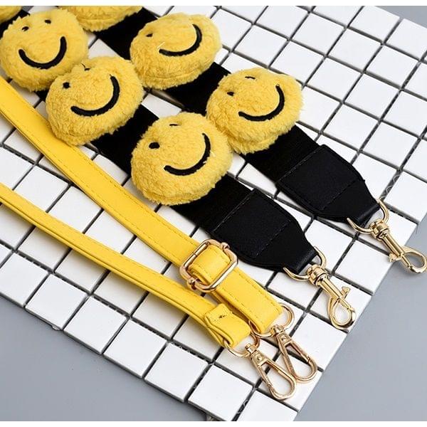 Smiling Face Casual Shoulder Bag Messenger Bag Ladies Handbag Kelly Bag (Yellow-Smiling Face Straps)