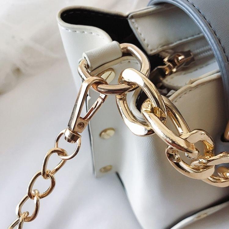 Color Matching Casual Small Square Bag Chain Shoulder Bag Ladies Handbag Messenger Bag (Black)