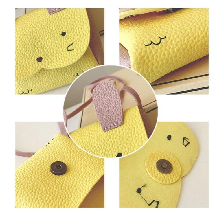 Girls PU Coin Purse Bag Wallet Kids Rabbit One Shoulder Bag Small Coin Purse(Grey)