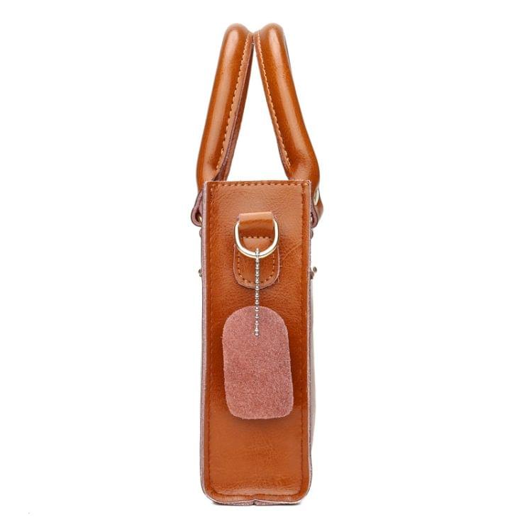 Leisure Fashion Oil Wax Cowhide Leather Shoulder Messenger Bag Handbag (Blue)