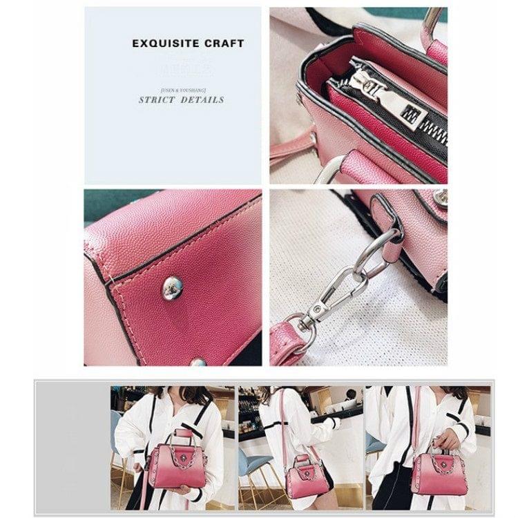 Fashion Rivet PU Leather Single Shoulder Bag Ladies Messenger Handbag (Red)