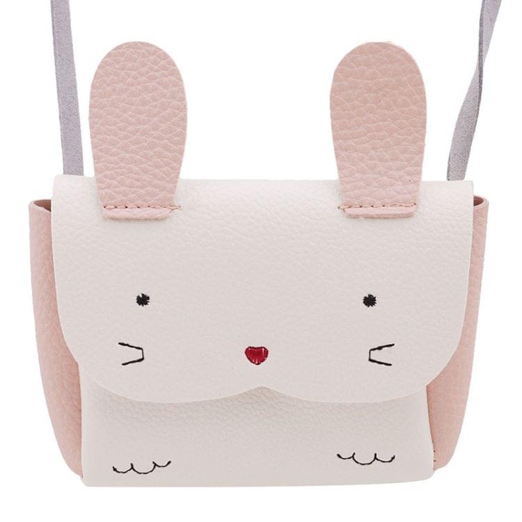Girls PU Coin Purse Bag Rabbit Shoulder Bag(Pink)