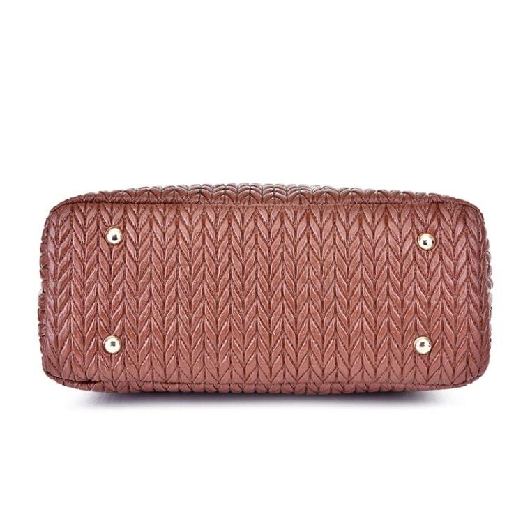 6 in 1 Weave Pattern PU Shoulder Bag Ladies Handbag Messenger Bag (Grey)