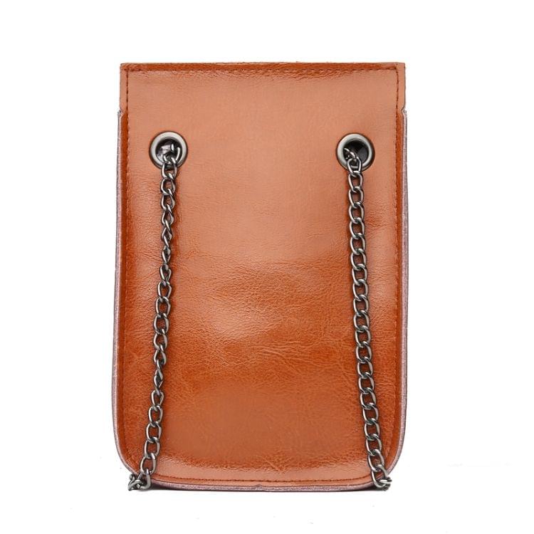 Leisure Fashion Oil Wax Cowhide Leather Shoulder Bag Handbag (Pink)
