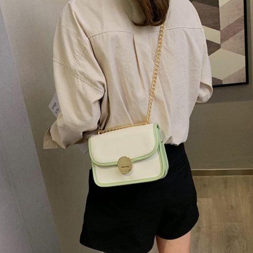 Lock Buckle PU Leather Single Shoulder Bag Ladies Handbag Messenger Bag (Green)