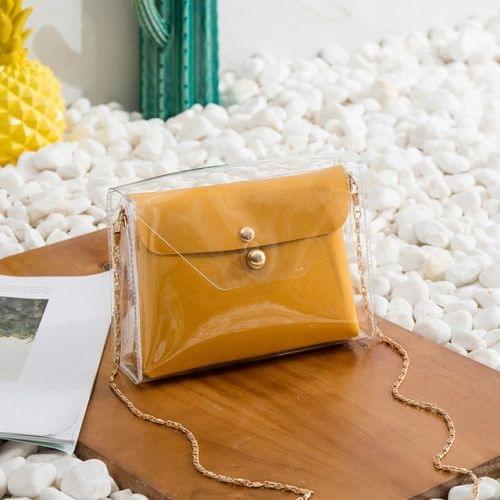 Transparent Chain Crossbody Clutch Shoulder Bags Women Mini Messenger Bag(Yellow)
