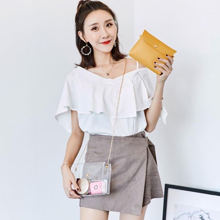 Transparent Chain Crossbody Clutch Shoulder Bags Women Mini Messenger Bag(Yellow)