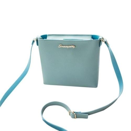 Women Solid zipper Shoulder Bag Crossbody Bag Messenger Phone Coin Bag(Blue)