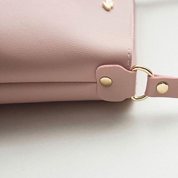 Women Solid zipper Shoulder Bag Crossbody Bag Messenger Phone Coin Bag(Blue)