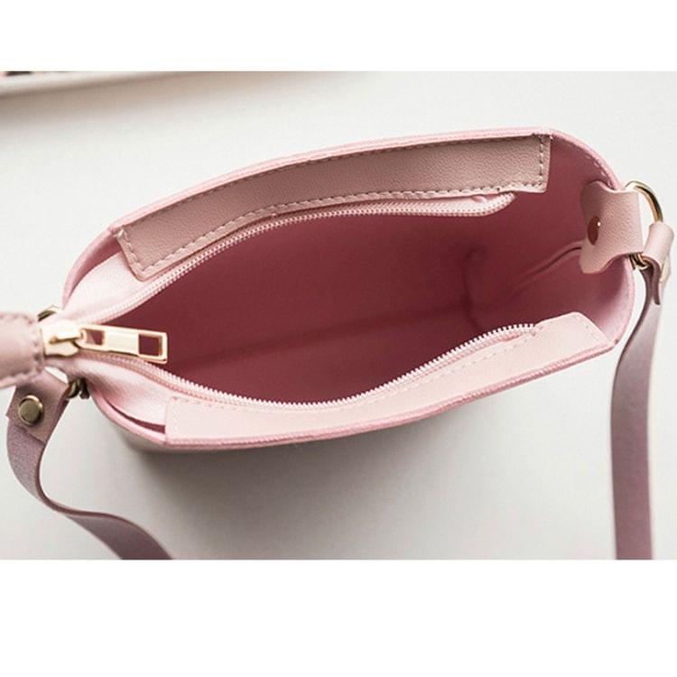 Women Solid zipper Shoulder Bag Crossbody Bag Messenger Phone Coin Bag(Blue)