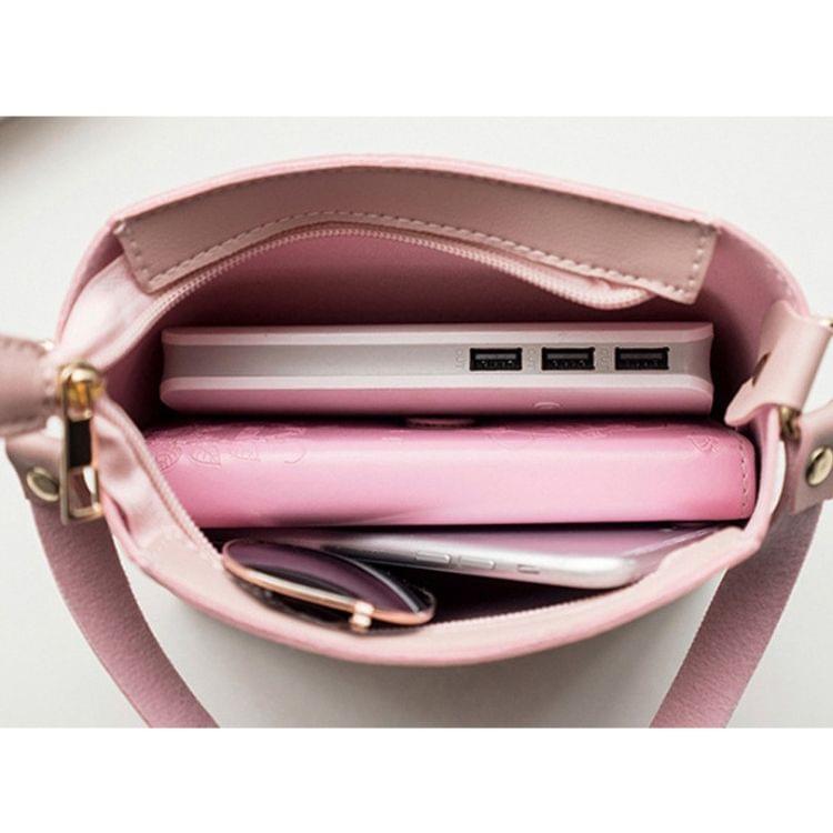 Women Solid zipper Shoulder Bag Crossbody Bag Messenger Phone Coin Bag(Blue)