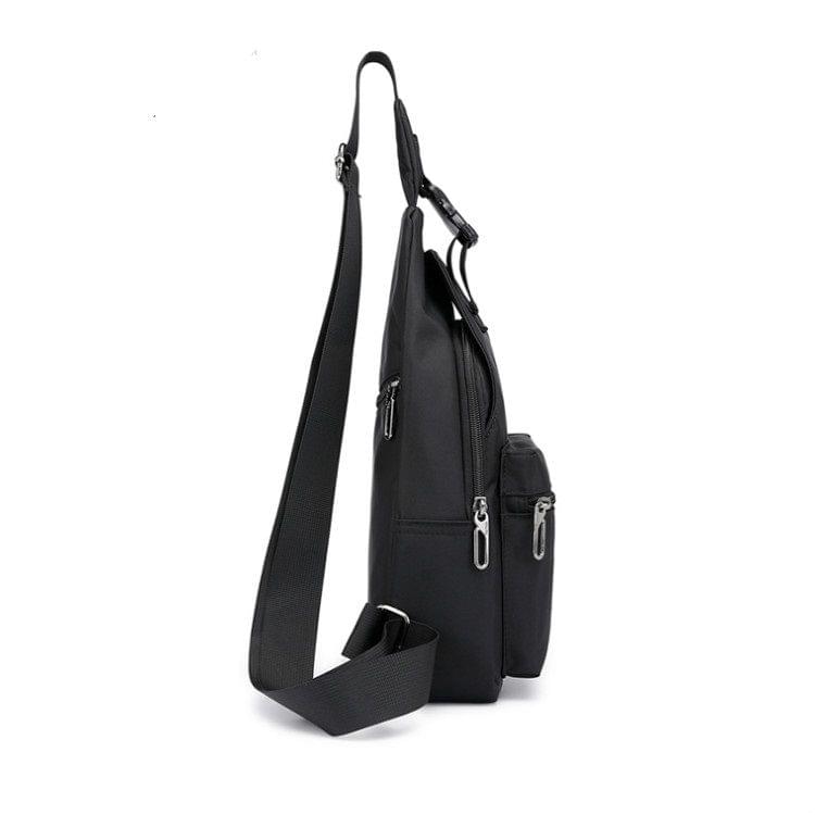 Pure Color Casual Men Chest Bag Handbag Shoulder Bag (Green)