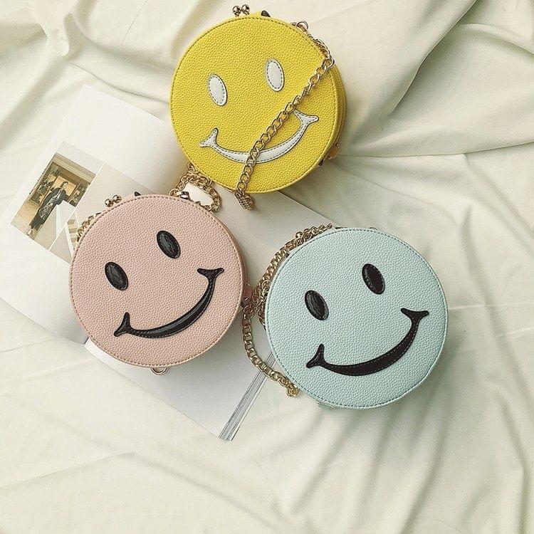 Smile PU Leather Double&Single Shoulder Bag Ladies Handbag Messenger Bag (Yellow)