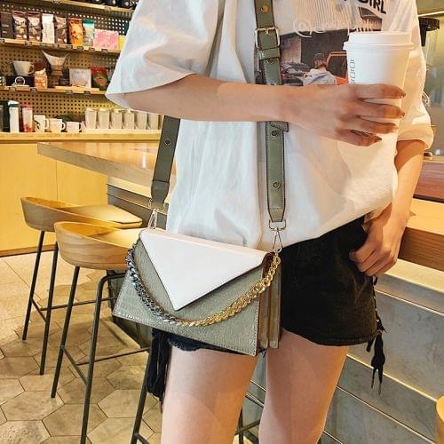 Crocodile Texture Color Matching Magnetic Buckle PU Single Shoulder Bag Ladies Handbag Messenger Bag (Green)