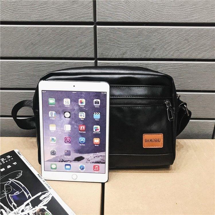 PU Leather Men Travel Shoulder Crossbody Handbag Bags (Brown)