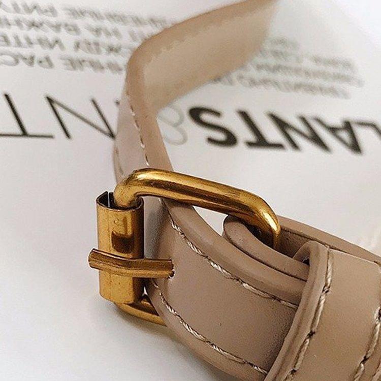 Pure Color PU Lock Buckle Single Shoulder Bag Cellphone Bag Ladies Handbag Messenger Bag (Brown)